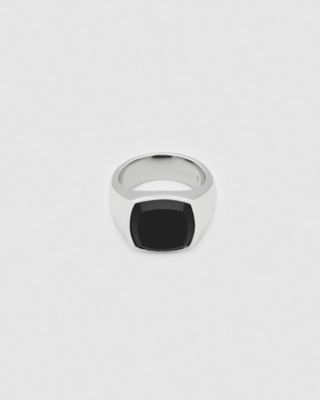 リング　Ｃｕｓｈｉｏｎ　Ｐｏｌｉｓｈｅｄ　Ｂｌａｃｋ　Ｏｎｙｘ