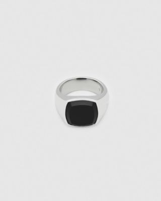 リング Ｃｕｓｈｉｏｎ Ｐｏｌｉｓｈｅｄ Ｂｌａｃｋ Ｏｎｙｘ