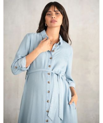 ＤＡＭＩＲＡ　授乳対応　デニムルックシャツマタニティワンピース　４５７２