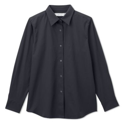 DEAR DANSKIN 黒 ストレッチラッフルシャツ　322303 STRETCH LIGHT SHIRT | DANSKIN/ダンスキン