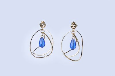 ダブルフープピアス ゴールド ブルー | CECILE ET JEANNE (Women