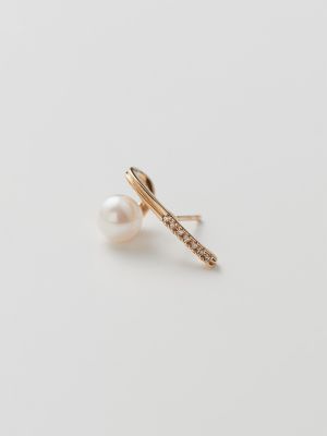 ＜Hirotaka (Women)＞ＤＲＯＳＥＲＡ　ダイヤモンド　アコヤパール　ピアス　左耳用　※シングル　ＤＳ５７ＫＰＥＬ