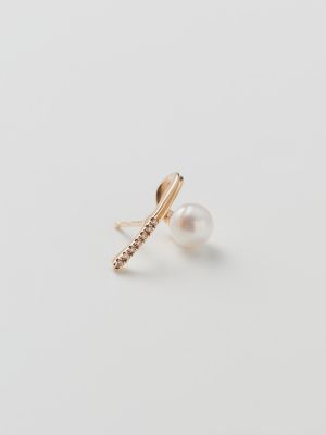 ＜Hirotaka (Women)＞ＤＲＯＳＥＲＡ　ダイヤモンド　アコヤパール　ピアス　右耳用　※シングル　ＤＳ５７ＫＰＥＲ