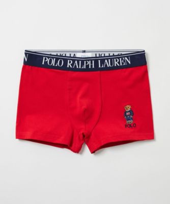 POLO RALPH LAUREN ボクサーブリーフM レッド　ポロベア ショートボクサーブリーフ 前閉じ コアフラッグセーターベア刺繍