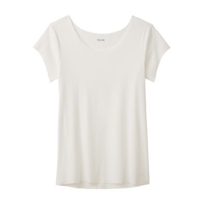 強撚　ボートネックＴシャツ