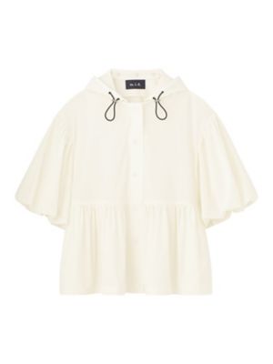 m，i，d， navy/エムアイディー ネイビー バルーンスリーブ２ＷＡＹペプラムジップアップパーカー　Ｇ１４５－３０１