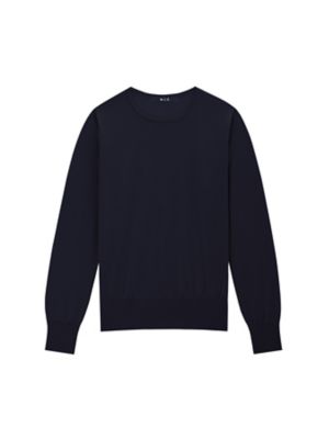 ＜m，i，d， navy＞ＣＡＲＩＡＧＧＩラウンドネックニットニットプルオーバー