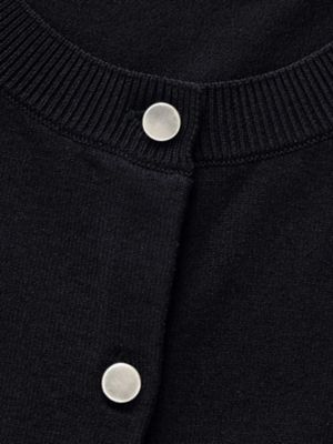 パフスリーブクルーネックニットカーディガン | m，i，d， navy/エム