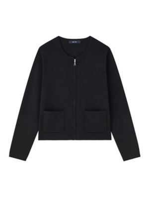 ＜m，i，d， navy＞ジップアップニットカーディガン　Ｇ７４３－３０５