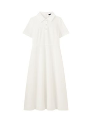 m，i，d， navy/エムアイディー ネイビー サッカーストレッチ襟付ワンピース　Ｇ９４５－３００