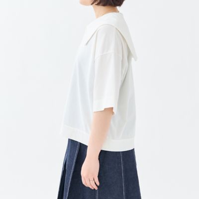 【GRANDMAMAMADAUGHTER】25AW GC2537271 セーラーカラーポロカットソー長袖カットソー セーラーカラーポロカットソー | GRANDMA MAMA DAUGHTER (Women