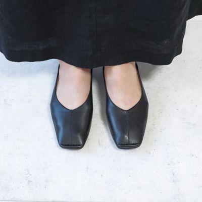 トゥステッチフラットシューズ