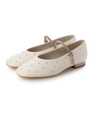Daniella & GEMMA (Women)/ダニエラ アンド ジェマ スタッズメリージェーンフラットシューズ GE25196 アイボリー（IV）靴【三越伊勢丹/公式】