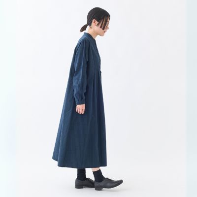 プリント ベルテッド クレープ キャンプ シャツドレス
