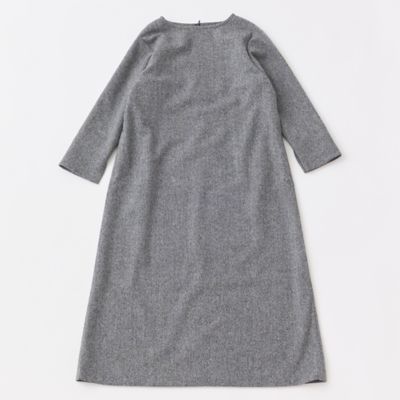 GRANDMA MAMA DAUGHTER (Women)/グランマ ママ ドーター ネコアシツイードボートネックワンピース 203GRAY ワンピース・ドレス【三越伊勢丹/公式】