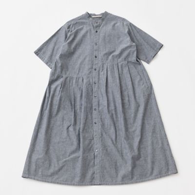 ＜GRANDMA MAMA DAUGHTER (Women)＞シャンブレーアシンメトリータックワンピース