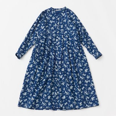 ＜GRANDMA MAMA DAUGHTER (Women)＞『ＩＮＤＩＧＯ　ＢＬＯＯＭ』スキッパータックワンピース