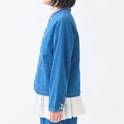 かーママ 8OZデニム スタンドカラージャケット | GRANDMA MAMA