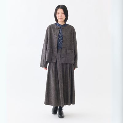 スラブネップツイードノーカラージャケット | GRANDMA MAMA