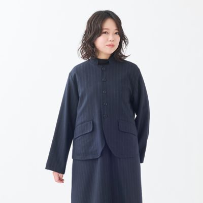 ＜GRANDMA MAMA DAUGHTER (Women)＞ストライプスタンドカラーＡラインジャケット