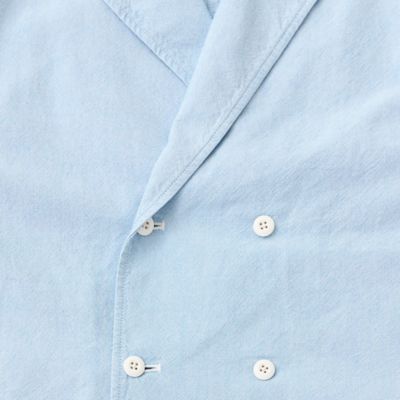 ラ*ド様 試着のみSANTANIELLO ブレザー ダブル ブルー インディゴ インディゴオックスダブルジャケット | GRANDMA MAMA DAUGHTER (Women