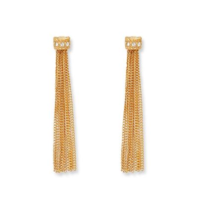 ＜Grosse(Women)＞Ｌｏｎｇ　Ｆｒｉｎｇｅ　ピアス　ゴールド