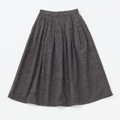 GRANDMA MAMA DAUGHTER (Women)/グランマ ママ ドーター スラブネップツイードインバーテッドタックスカート 304D.BROWN ロングスカート【三越伊勢丹/公式】