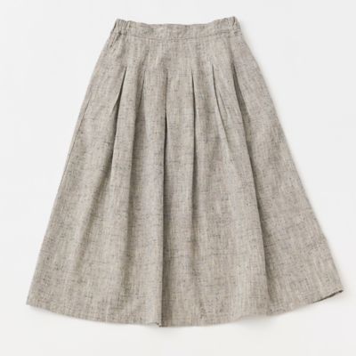 GRANDMA MAMA DAUGHTER (Women)/グランマ ママ ドーター スラブネップツイードインバーテッドタックスカート 301BEIGE ロングスカート【三越伊勢丹/公式】