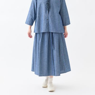MAX&Co.　プリーツ　ラップスカート　46 夏SALE／手洗い可／夏まで着られる】ラップスカート風シアー
