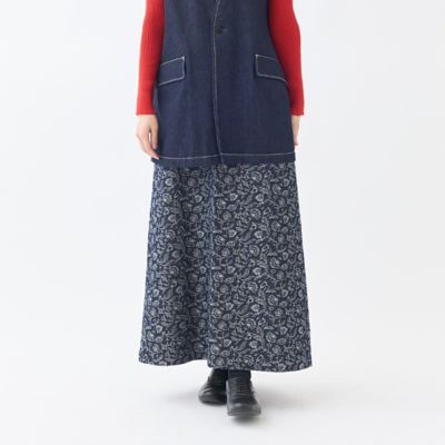 【美品】グランマママドーター-スウェットデザインロングスカート GRANDMA MAMA DAUGHTER グランマ ママドーター ロングスカート