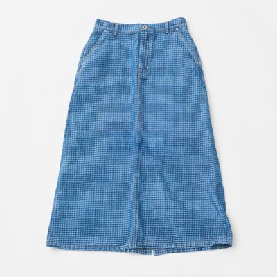 ＜GRANDMA MAMA DAUGHTER (Women)＞『ＩＮＤＩＧＯ　ＣＨＥＣＫ』ロングスカート