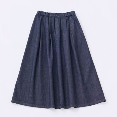 【惣次郎】やまと謹製！ゆったりトールサイズ！麻の着物〜ラベンダー系チェック〜 10OZデニムタックロングスカート | GRANDMA MAMA DAUGHTER (Women