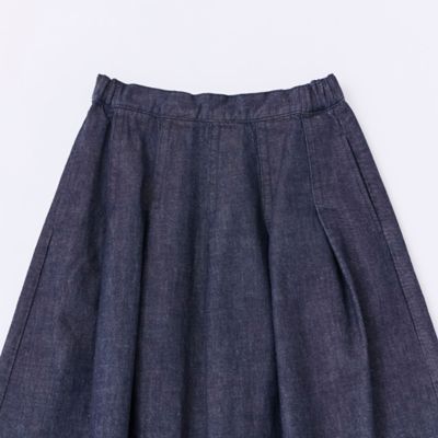 【惣次郎】やまと謹製！ゆったりトールサイズ！麻の着物〜ラベンダー系チェック〜 10OZデニムタックロングスカート | GRANDMA MAMA DAUGHTER (Women