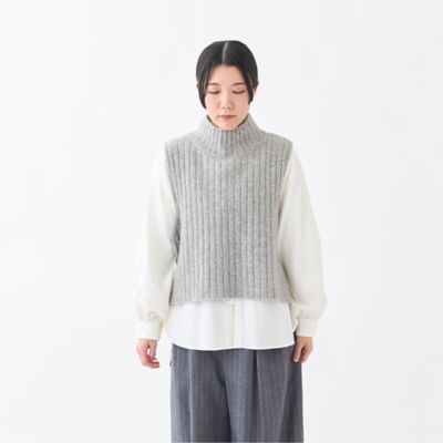 ＜GRANDMA MAMA DAUGHTER (Women)＞ワイドリブタートルニットベスト