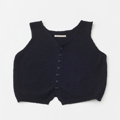 ＜GRANDMA MAMA DAUGHTER (Women)＞スラブヤーンフロントボタンショートベスト