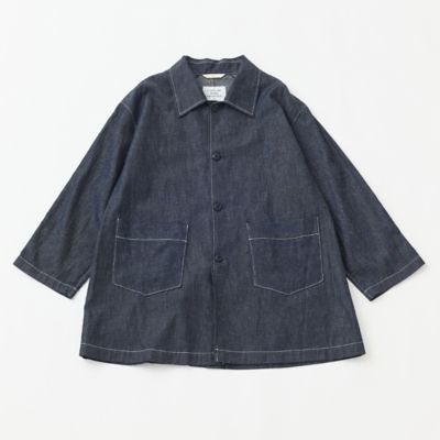 ＜GRANDMA MAMA DAUGHTER (Women)＞６ＯＺ綿麻デニムオーバーサイズミドルコート