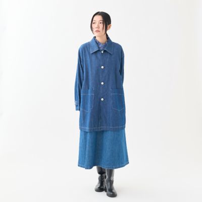 6OZ綿麻デニムオーバーサイズミドルコート | GRANDMA MAMA DAUGHTER