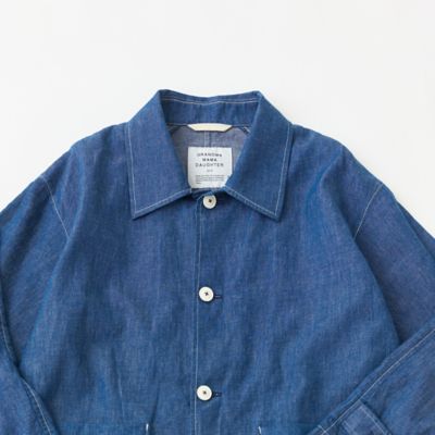 6OZ綿麻デニムオーバーサイズミドルコート | GRANDMA MAMA DAUGHTER