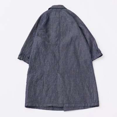 Indigo Check」 ラウンドカラーコート | GRANDMA MAMA