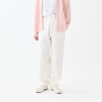 ＜GRANDMA MAMA DAUGHTER (Women)＞ホワイトデニムサイドジップパンツ