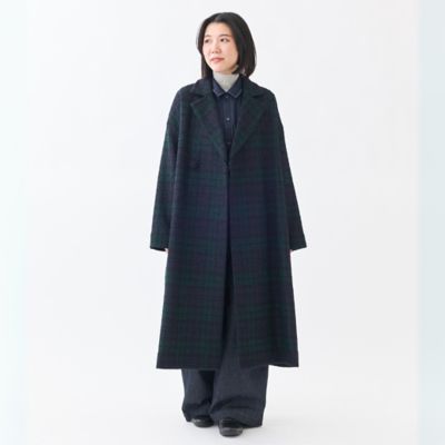 ループチェックメルトンロングコート | GRANDMA MAMA DAUGHTER (Women