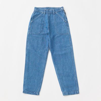 ＜GRANDMA MAMA DAUGHTER (Women)＞『ＩＮＤＩＧＯ　ＣＨＥＣＫ』サイドジップパンツ