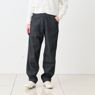 BANDEL ブラックパンツ サイドジッパー付き 三越伊勢丹限定】ブラックデニムサイドジップパンツ | GRANDMA MAMA