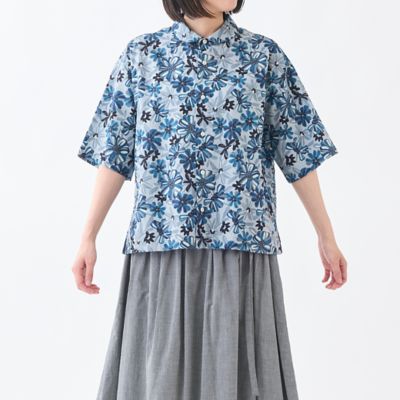 ＜GRANDMA MAMA DAUGHTER (Women)＞ＰＡＩＮＴＦＬＯＷＥＲワイドシャツ