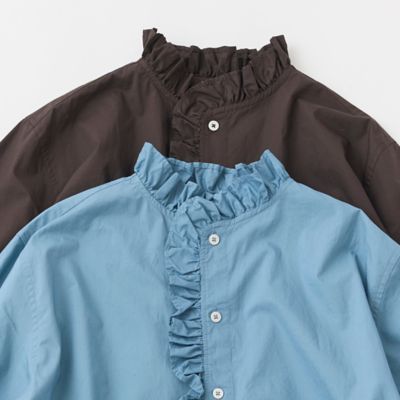 グランドマママドーター新品⭐️ストライプAラインノースリーブシャツコットンブラウス GRANDMA MAMA DAUGHTER グランマ・ママ・ドーター ギャザー
