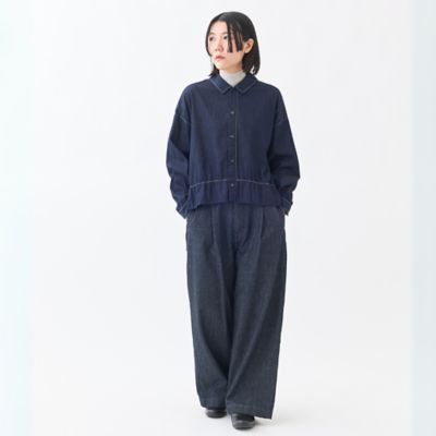 4．5ozデニムフリルヘムシャツ | GRANDMA MAMA DAUGHTER (Women