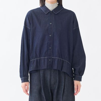 4．5ozデニムフリルヘムシャツ | GRANDMA MAMA DAUGHTER (Women