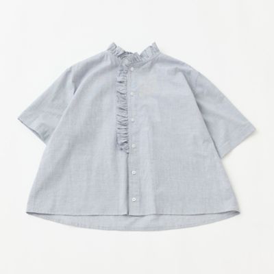 ＜GRANDMA MAMA DAUGHTER (Women)＞フリルスタンドカラーハーフスリーブシャツ