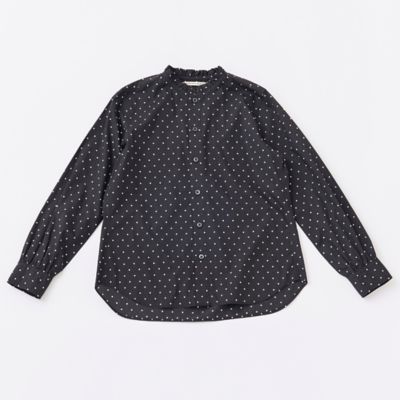 GRANDMA MAMA DAUGHTER (Women)/グランマ ママ ドーター ＤＯＴフリルネックシャツ