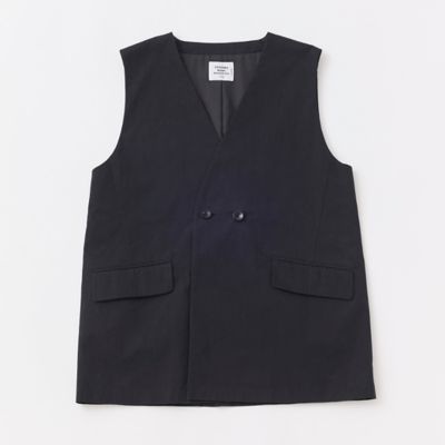 GRANDMA MAMA DAUGHTER (Women)/グランマ ママ ドーター C/N ピーチダブルブレストジレ 201BLACK コート・ジャケット【三越伊勢丹/公式】